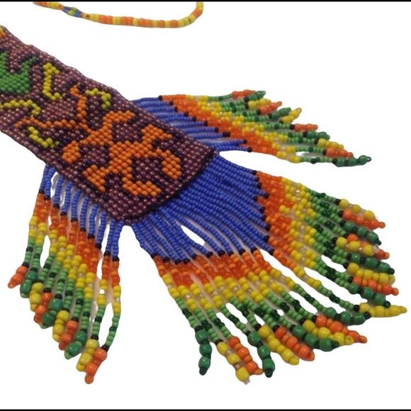 Vintage Jewelry - Vintage Boho Tribal Bead Necklace